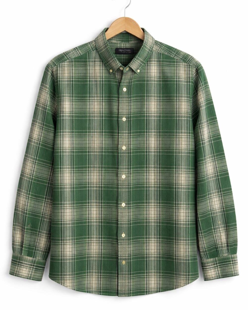 Line Of Trade Frank Shirt Mens XXL Green Plaid Waffle Button Down Long Sleeve